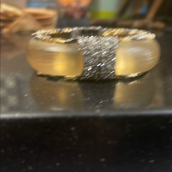 Alexis Bittar Silver and Gold Bracelet with Unique Square Design
